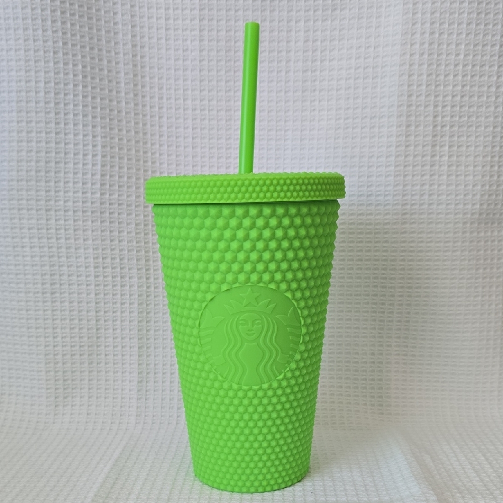 Starbucks Neon Green Studded Tumbler with Straw